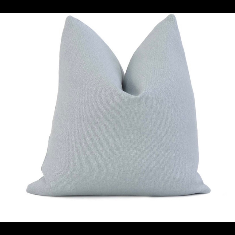 Linen Highly Quality Pillow Covers in Sky Blue, 18x18 (set of 2)